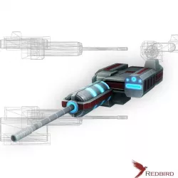 Blaster cannon 02 sci-fi low poly Low-poly  3D model