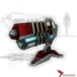 Blaster cannon 03 sci-fi simple Low-poly  3D model