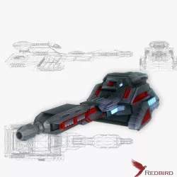 Blaster cannon 05 sci-fi low poly Low-poly  3D model