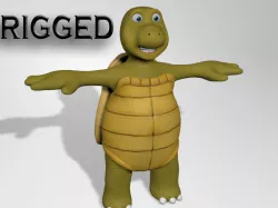 Cartoon turtle character Low-poly  3D model