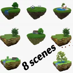 Collection Cartoon Islands 3D model