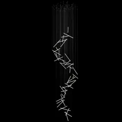 Custom made lightining chandelier 3D model