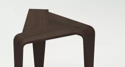 Dark Brown Wooden Stool-Chair  3D model