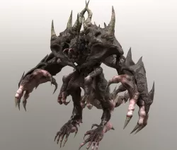 Four hands monster Low-poly  3D model