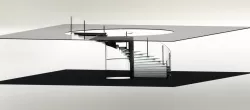 Glass elevator and stairwell