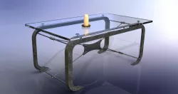 Glass 'n steel table