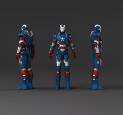 Iron Man Captain America Low-poly  3D model