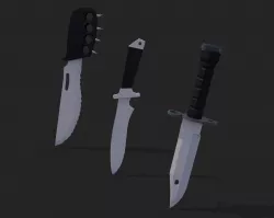 Low Poly Combat Knives Pack Low-poly  3D model