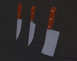 Low Poly Kitchen Knives Pack Low-poly  3D model