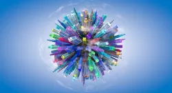 Low Poly Planet Cityscape 3D model