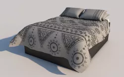 LowPoly  UV Mapped Bed Low-poly  3D model