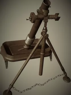 M1 Mortar Low-poly  3D model