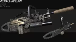 M249 Chainsaw Low-poly  3D model