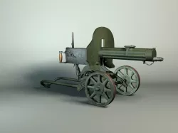 Maxim gun Low-poly  3D model