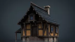 Medieval Town House Low-poly  3D model