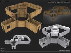 modular assets construction site level Low-poly  3D model