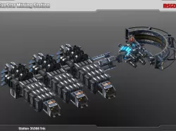 Modular Corporate Mining Space Station Low-poly  3D model