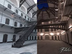 Prison 01 day and night 3D model