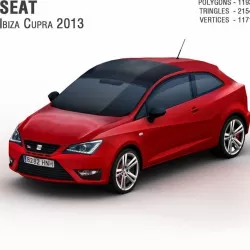 Red Seat Ibiza Cupra 3D model