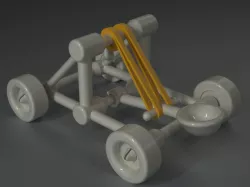 Rubber band toy catapult