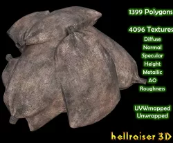 Sack Stack - PBR - Textured Low-poly  3D model
