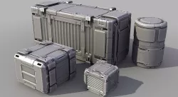 Sci-Fi Containers 3D model