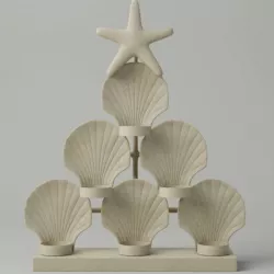 Seashell Tealight Candleholder 3D model