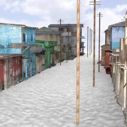 Shanty Town Buildings 2 Town Blocks for DAZ Studio 3D model