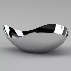 Silver Metal Bowl Sculpture 3D model