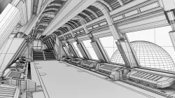 Spaceship corridor 2 3D model
