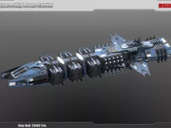 Spaceship Drone Carrier Low-poly  3D model
