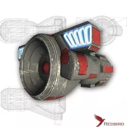 Starship engine 02 Sci-fi low poly Low-poly  3D model