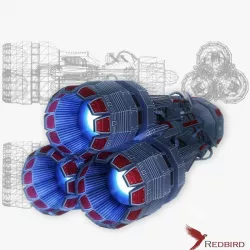 Starship huge engine 05 Sci-fi low poly Low-poly  3D model