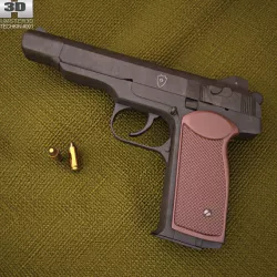  Stechkin automatic pistol 3D model