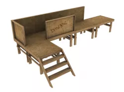 temporary construction site platform with stairs Low-poly  3D model