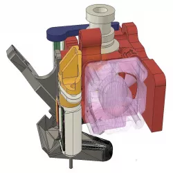 E3D Volcano+BLT+fans compact mount V2 - for Tornado Ender CR10 in Bowden or /BMG/Direct Drive