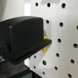 Parametric US power plug or adapter/charger holder for pegboards