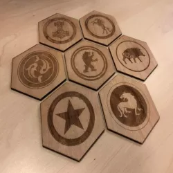 Scythe themed coasters