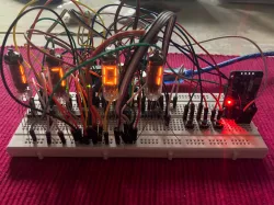 Simple numitron iv-9 desk clock using 4 shift registers, Arduino Uno(or equivalent) and ds3231 RTC clock