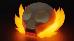 Simplified Flaming Skull (Wee Jas DnD token)