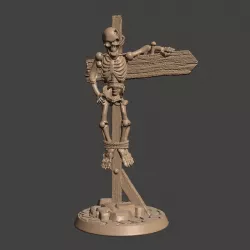 28mm Undead Skeleton Sign / Signpost