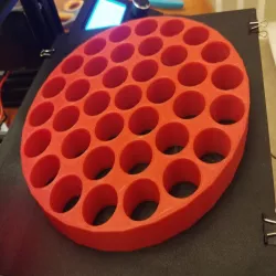 Customizable organizer for cylindrical objects (testors paint, nail polish, batteries, pens) [Parametric]