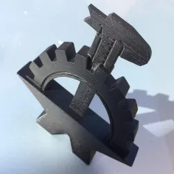 FACTORY RECORDS ANVIL, GEAR AND CALIPER LOGO