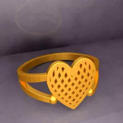 KTFRD01 Heart LOVE Fancy Ring 3D design Jewelry