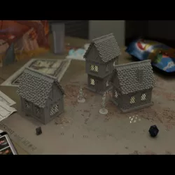 Medieval Houses with Lights 28mm