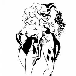 Poison Ivy and Harley Quinn stencil