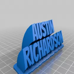 Austin R desk nameplate