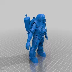 Bioshock Rosie Big Daddy with Rivet Gun (Low Poly)
