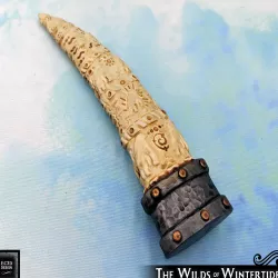 Carved Walrus Tusk - RPG Prop