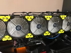 Crypto Mining Rig Fan Support